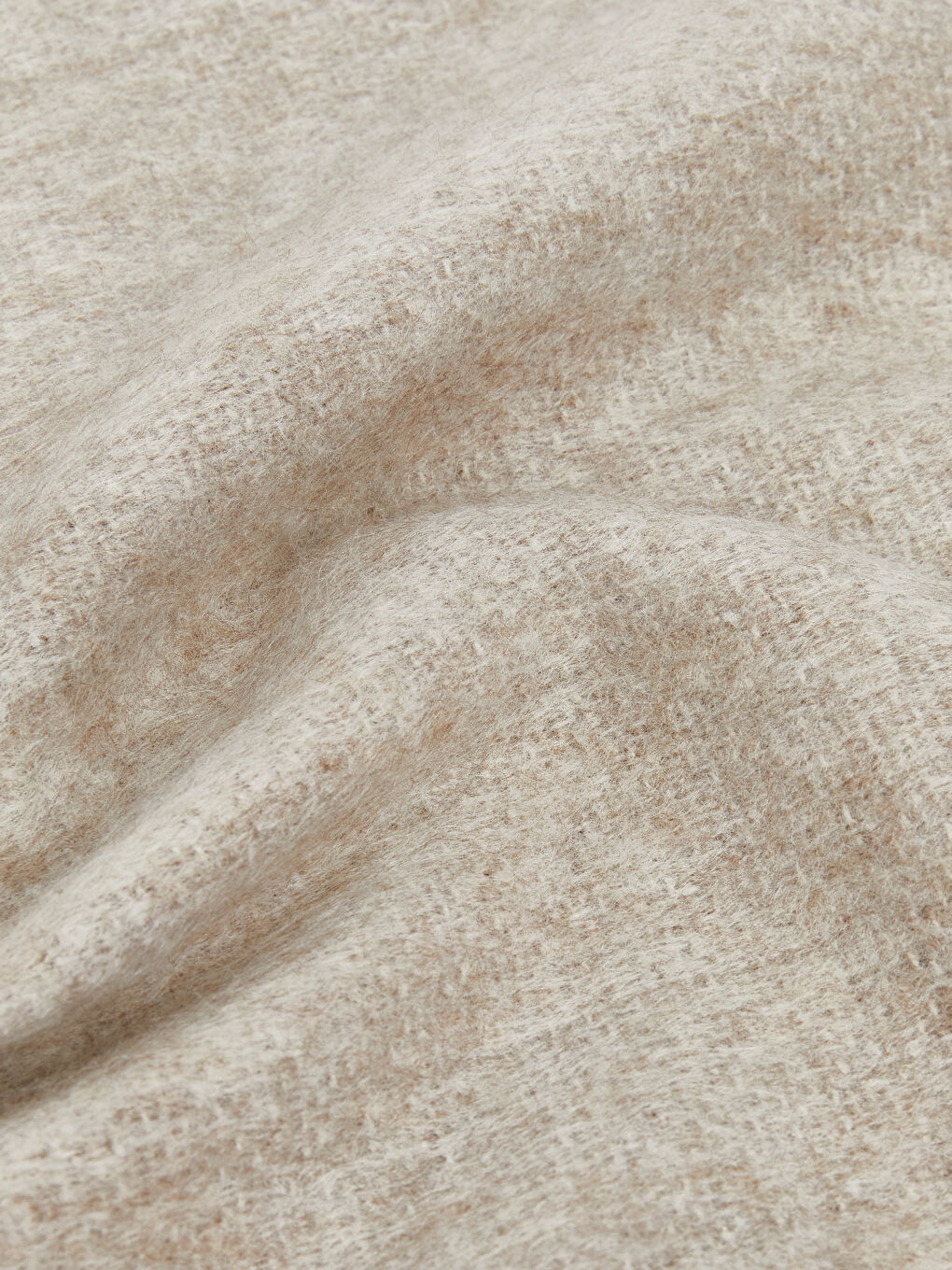 Kahverengi Düz Püsküllü Kadın Atkı-2