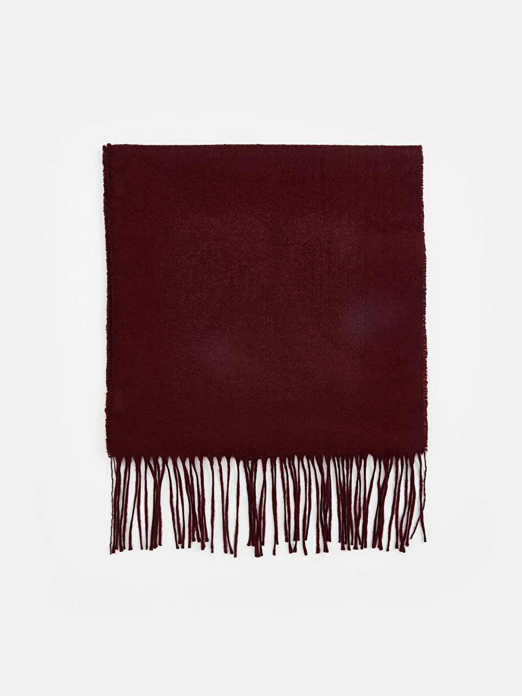 Bordo Düz Püsküllü Kadın Atkı-1