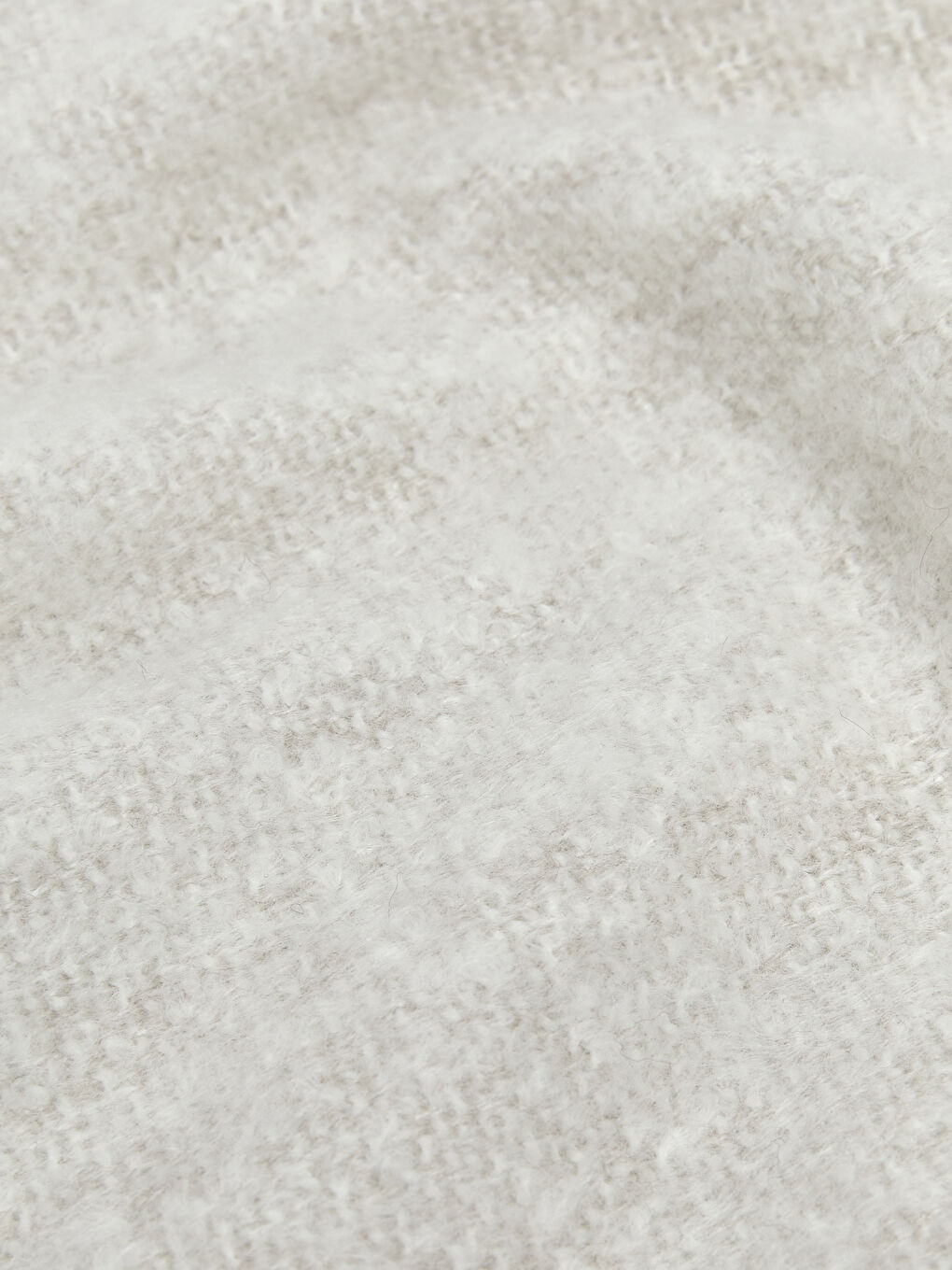 Ekru Düz Püsküllü Kadın Atkı-6