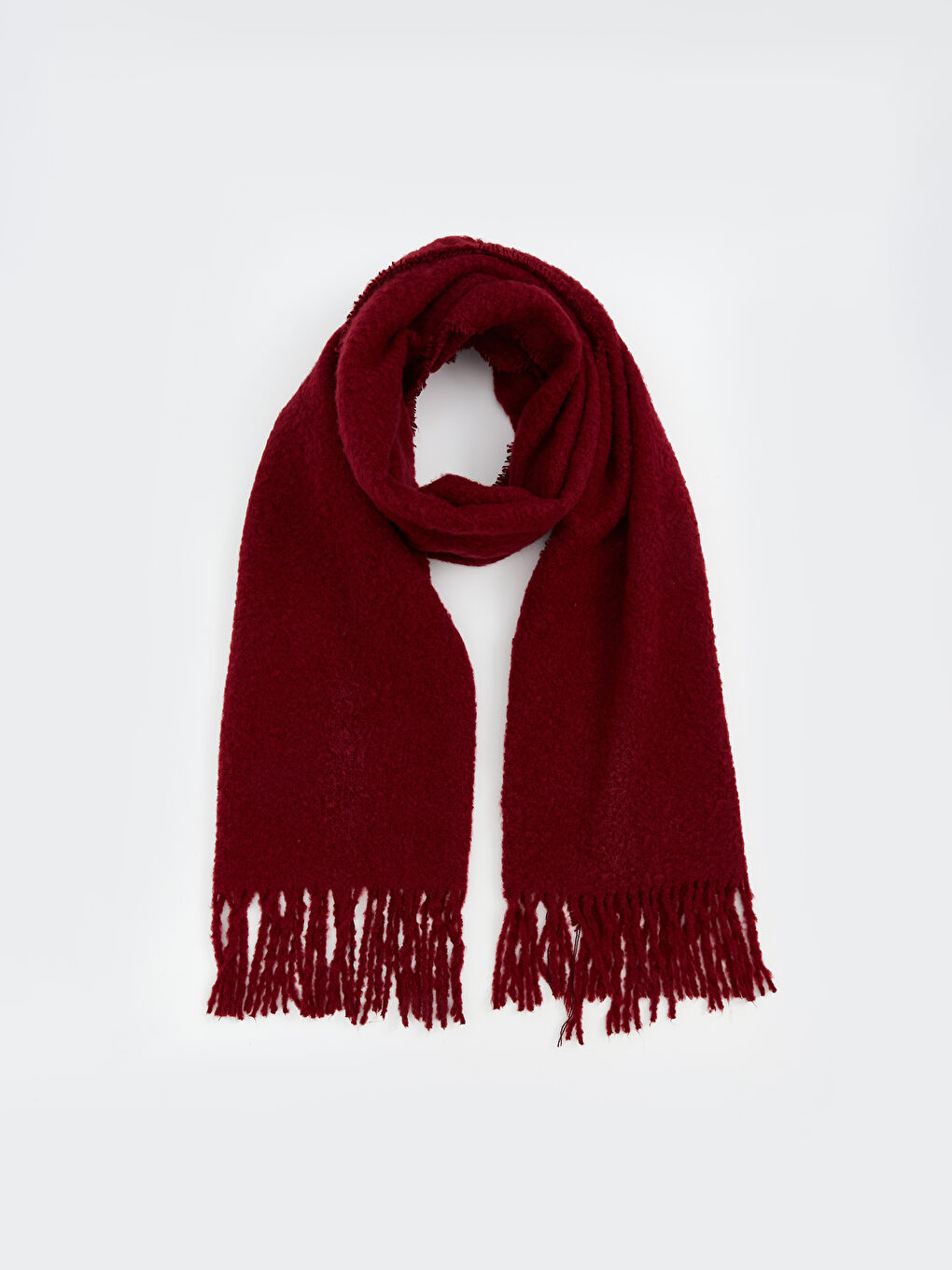 Bordo Püsküllü Kadın Atkı