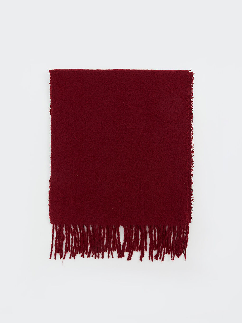Bordo Püsküllü Kadın Atkı-1