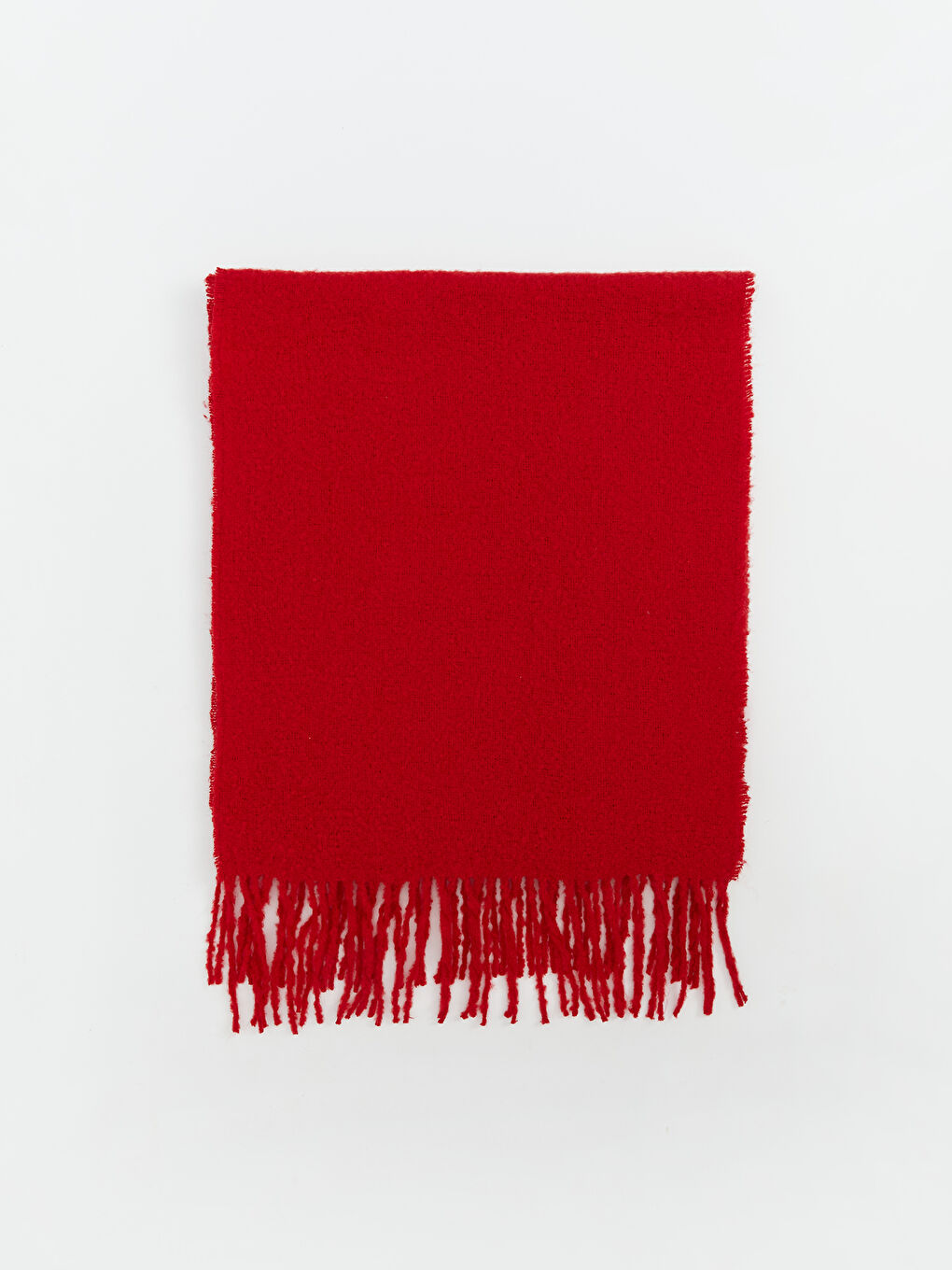 Kırmızı Püsküllü Kadın Atkı-1