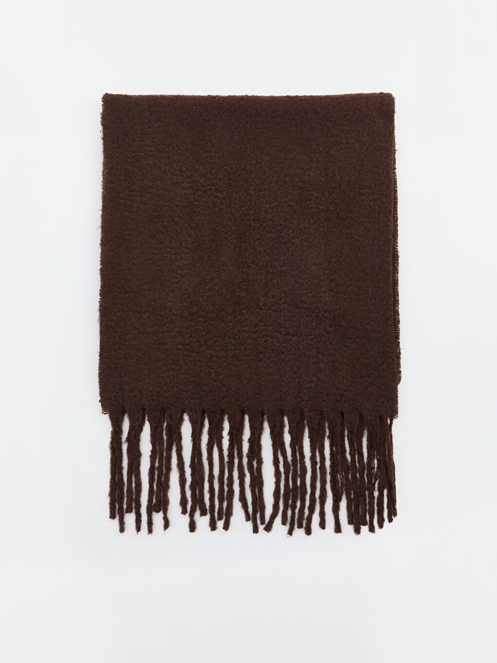 Kahverengi Püsküllü Kadın Atkı-1