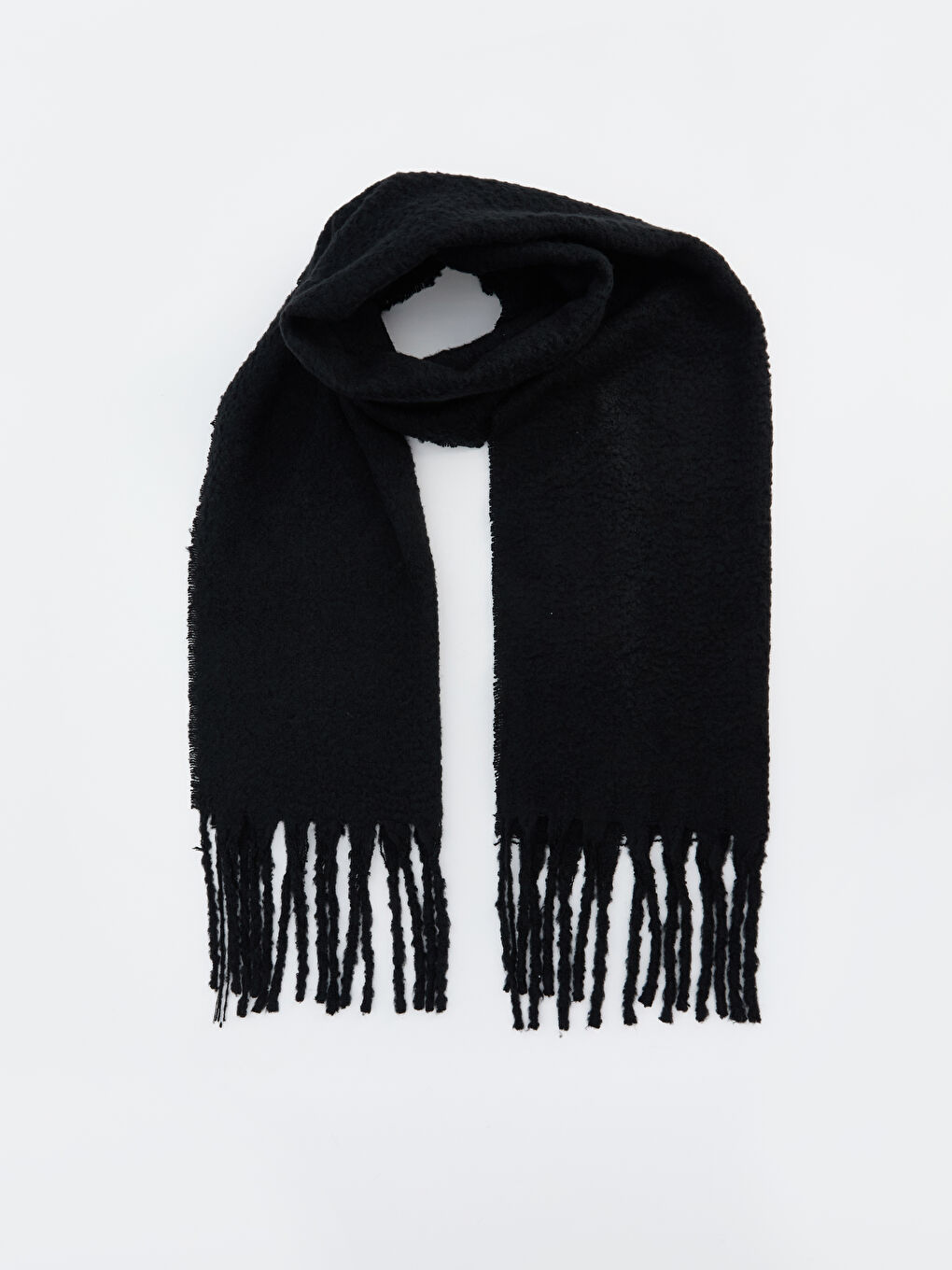 Siyah Püsküllü Kadın Atkı