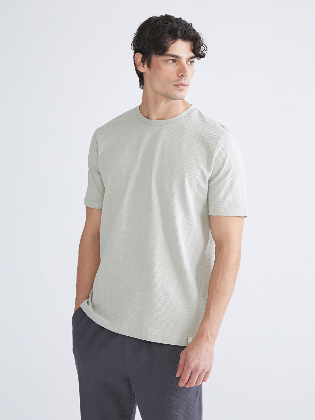 Mavi Bisiklet Yaka Erkek Tişört