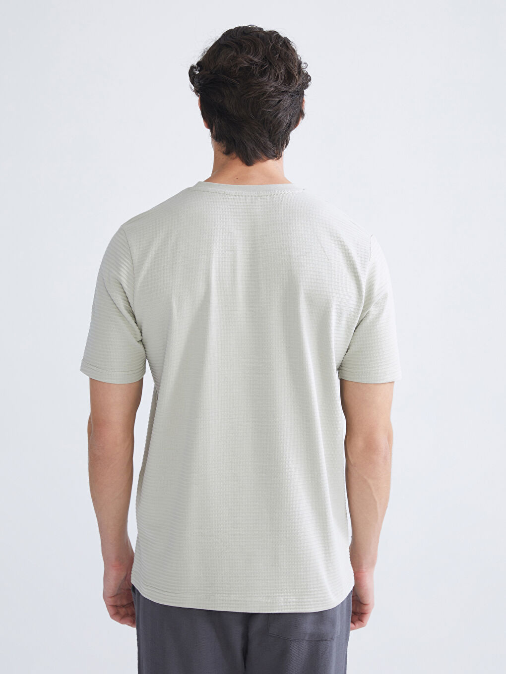 Mavi Bisiklet Yaka Erkek Tişört-3