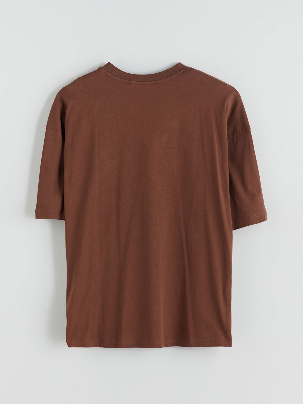 Kahverengi Bisiklet Yaka Baskılı Penye Erkek Tişört-5