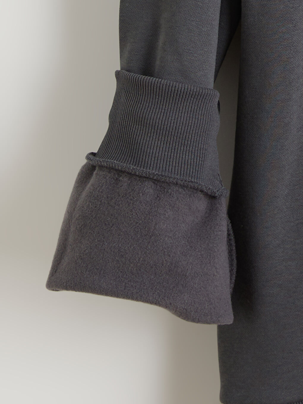 Antrasit Uzun Kollu Baskılı Erkek Hoodie-5