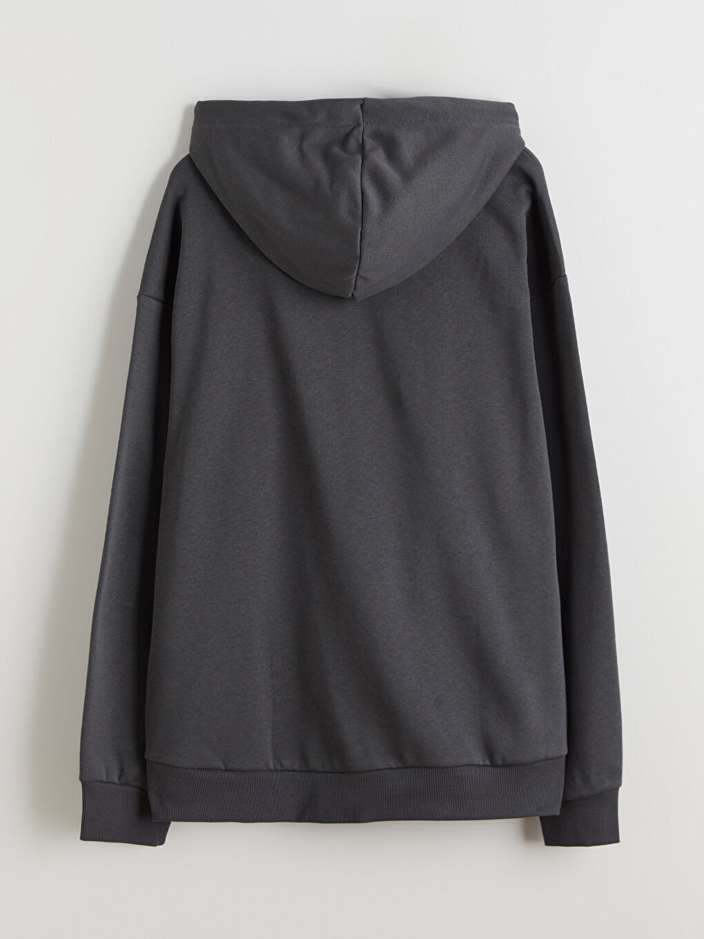 Antrasit Uzun Kollu Baskılı Erkek Hoodie-6