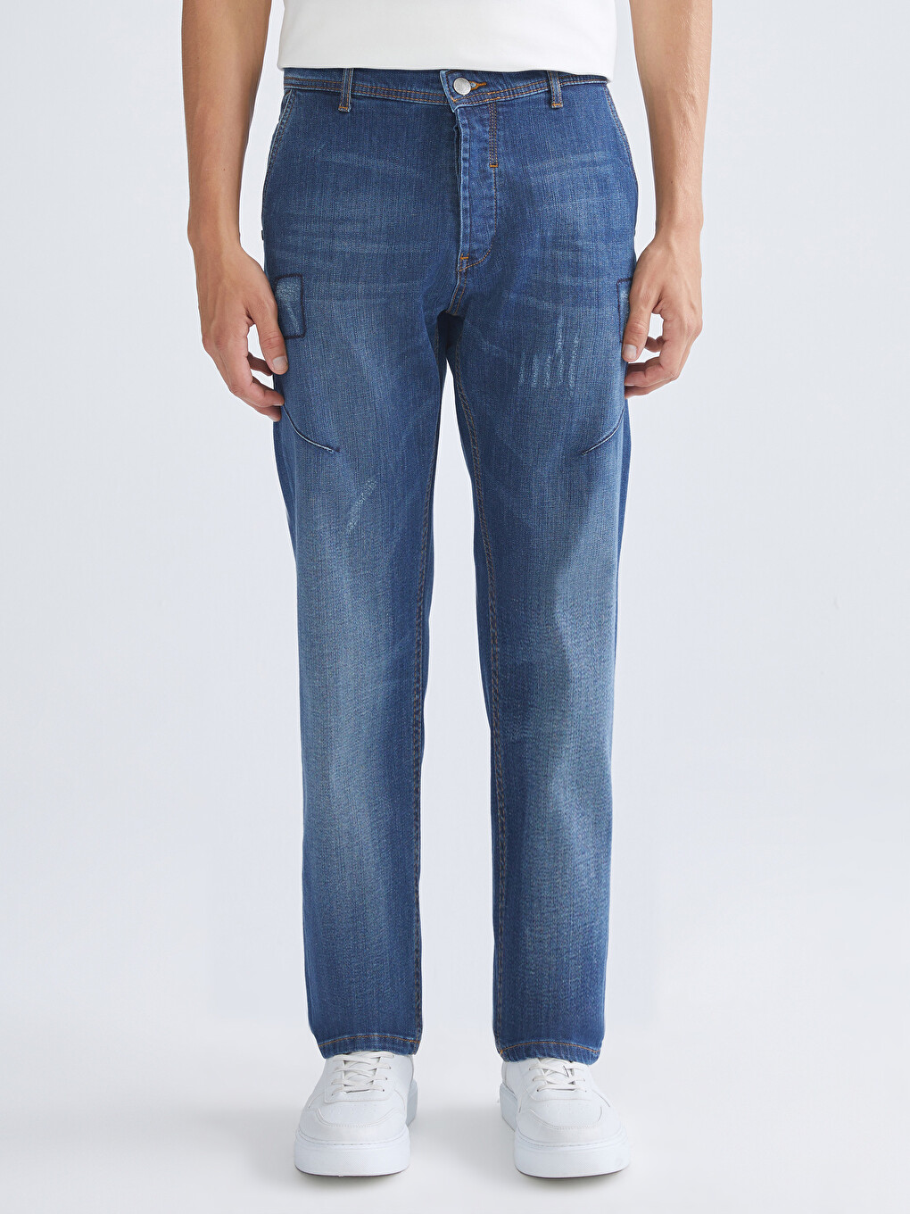 İndigo 750 Slim Fit Destroy Detaylı Erkek Jean Pantolon-1
