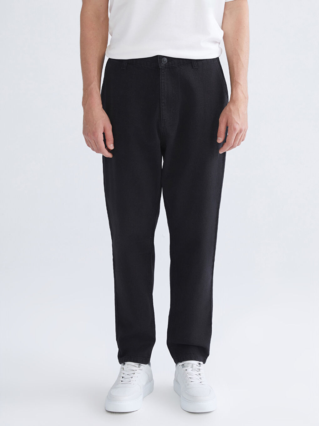 Мужчины Черный Джинсы-1