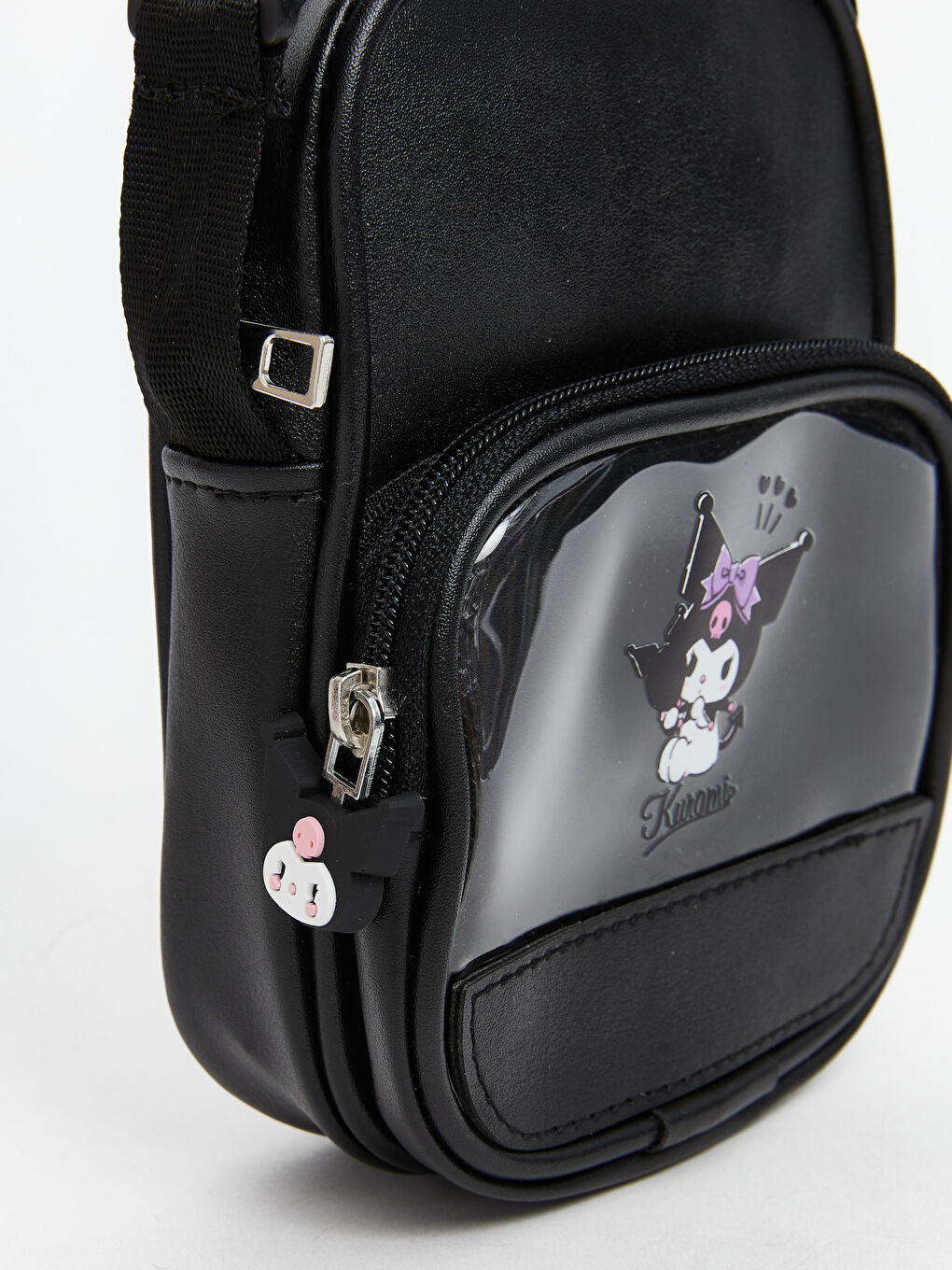 Siyah Kuromi Baskılı Kız Çocuk Çapraz Çanta-6