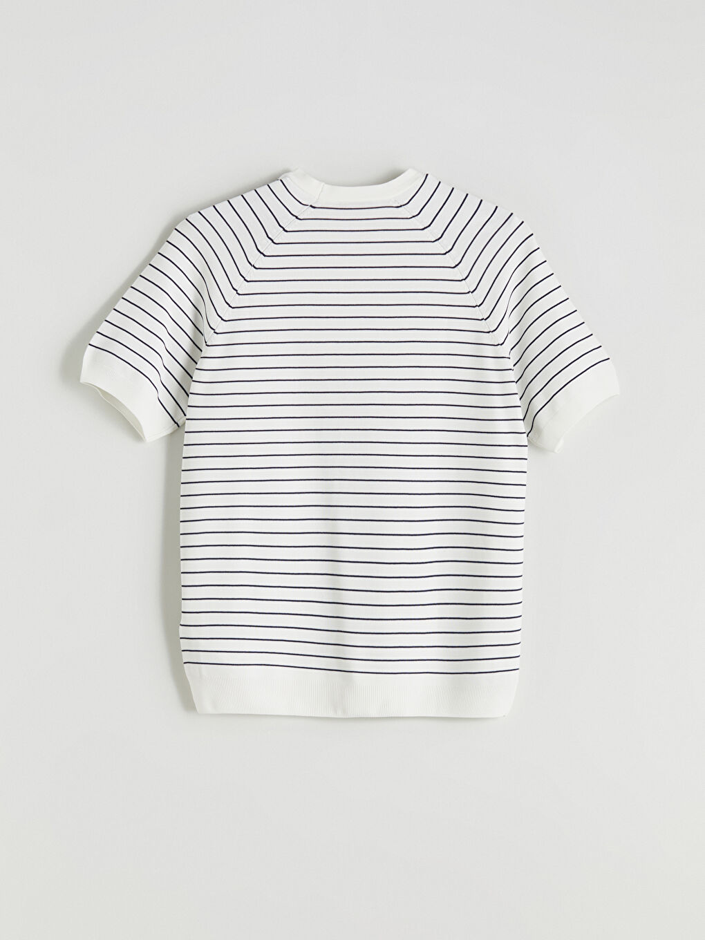 Crew Neck Short Sleeve Striped Men's Knitwear Sweater-5