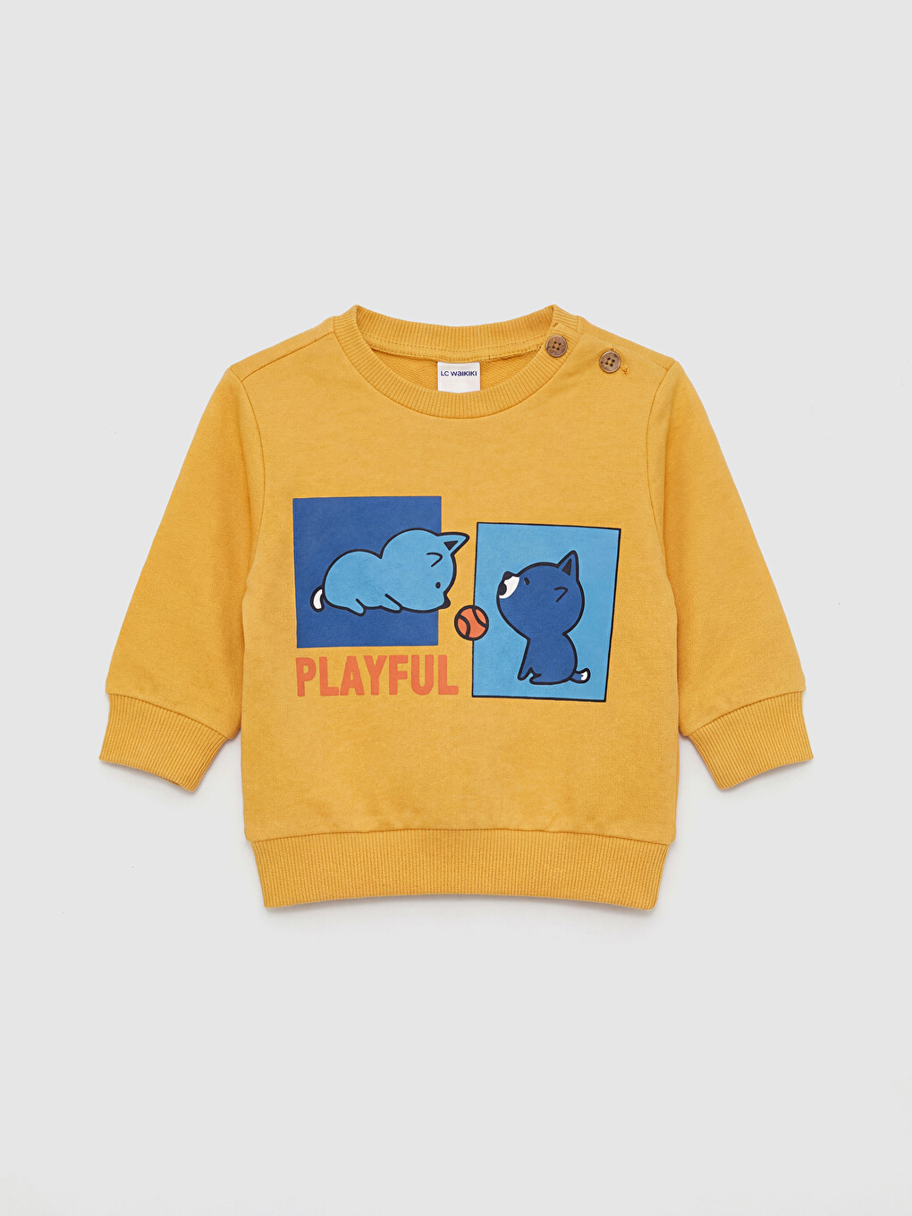 Ekru Baskılı Erkek Bebek Sweatshirt Ve Eşofman Alt-1