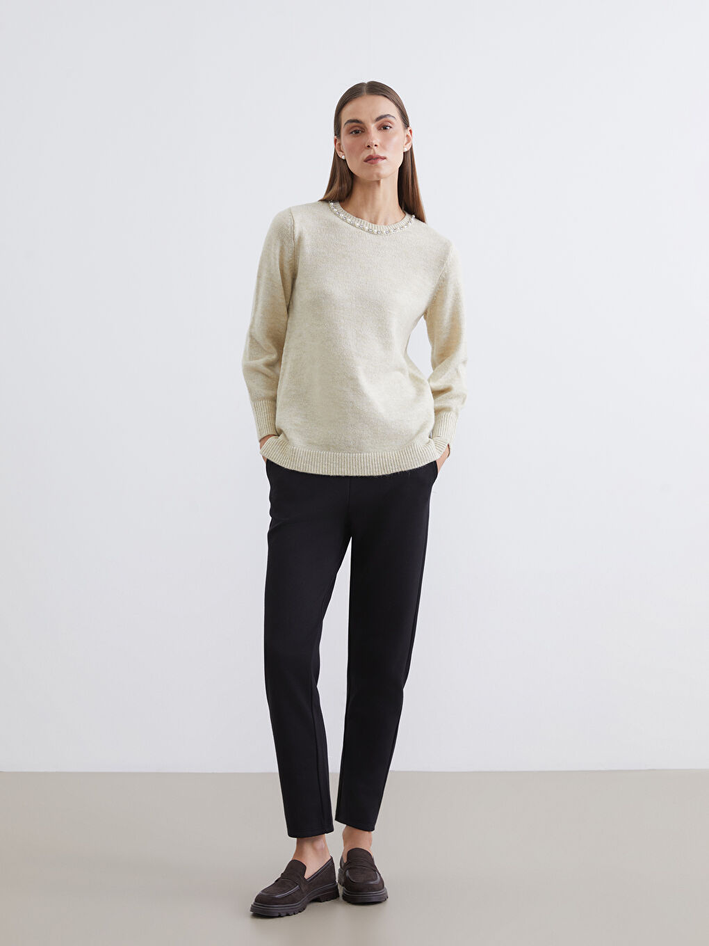 Plus Size Elastic Waist Women's Trousers