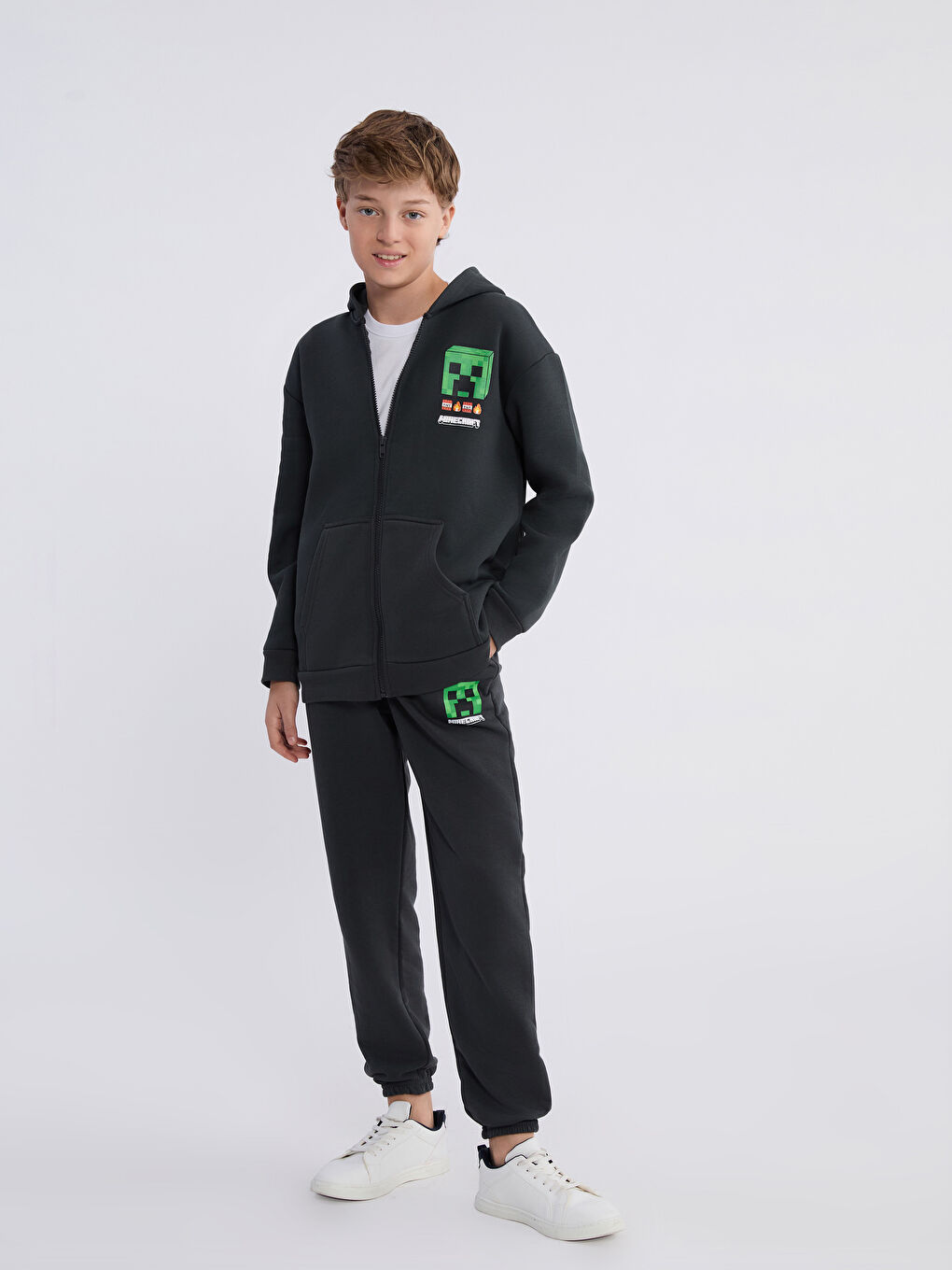 Elastic Waist Minecraft Printed Boys' Jogger Sweatpants