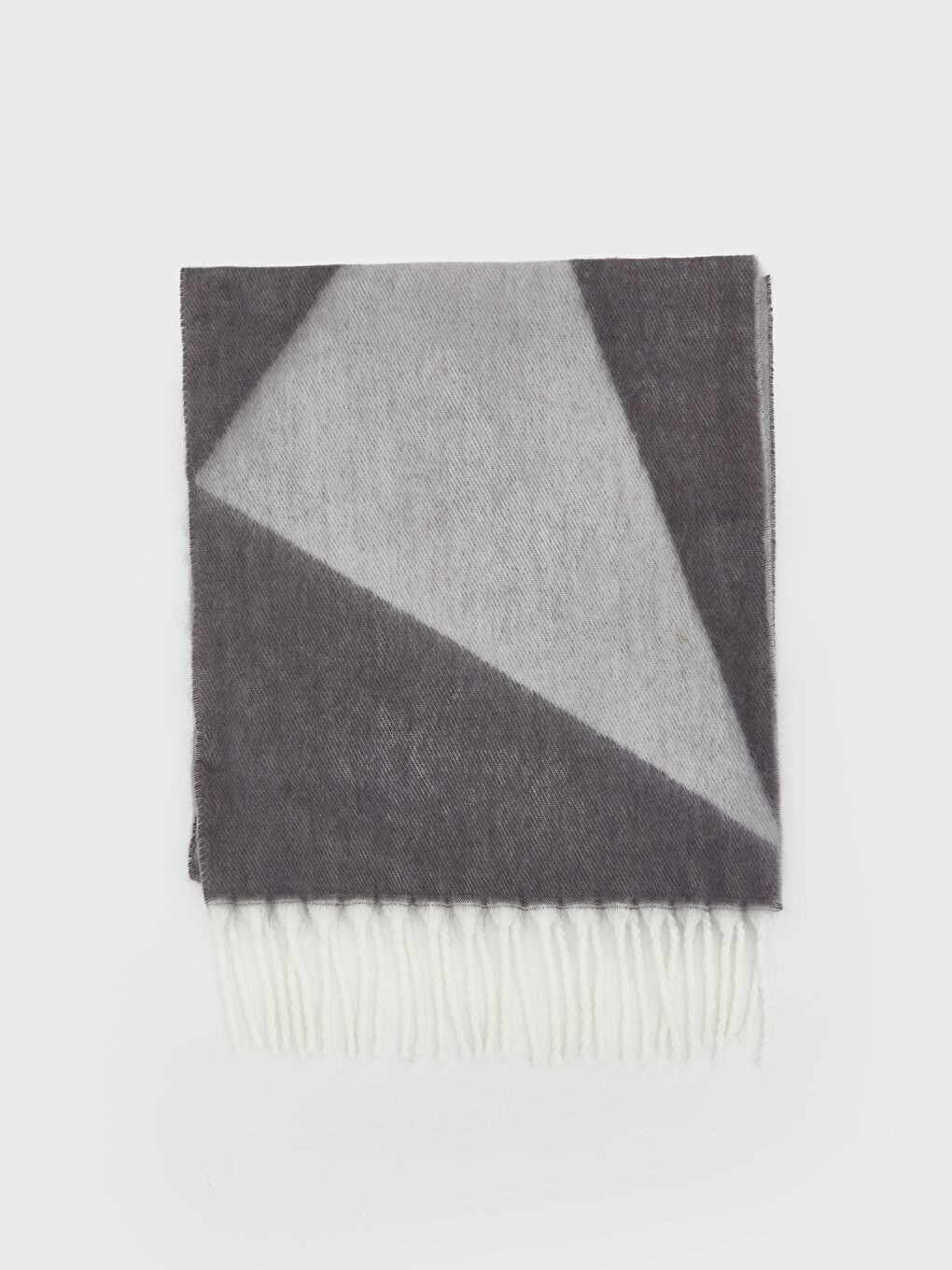 Gri Püsküllü Kadın Atkı-1