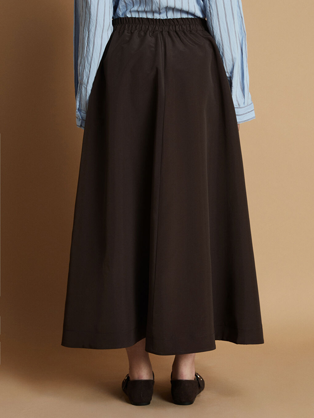 Elastic Waist Flared Skirt-6