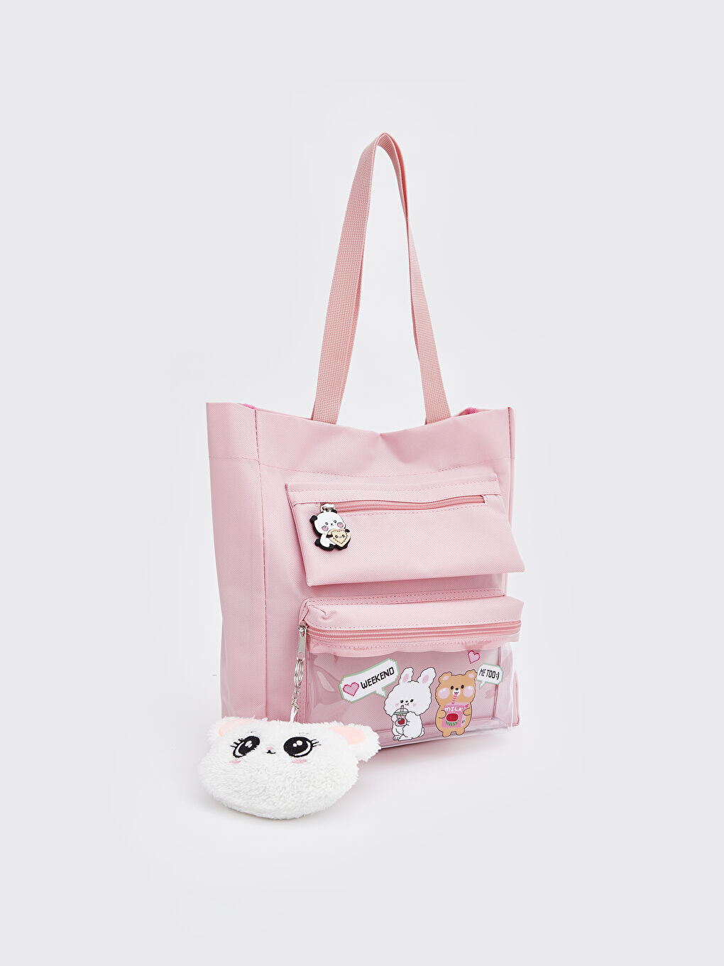 Pembe Baskılı Kız Çocuk Omuz Çantası-1