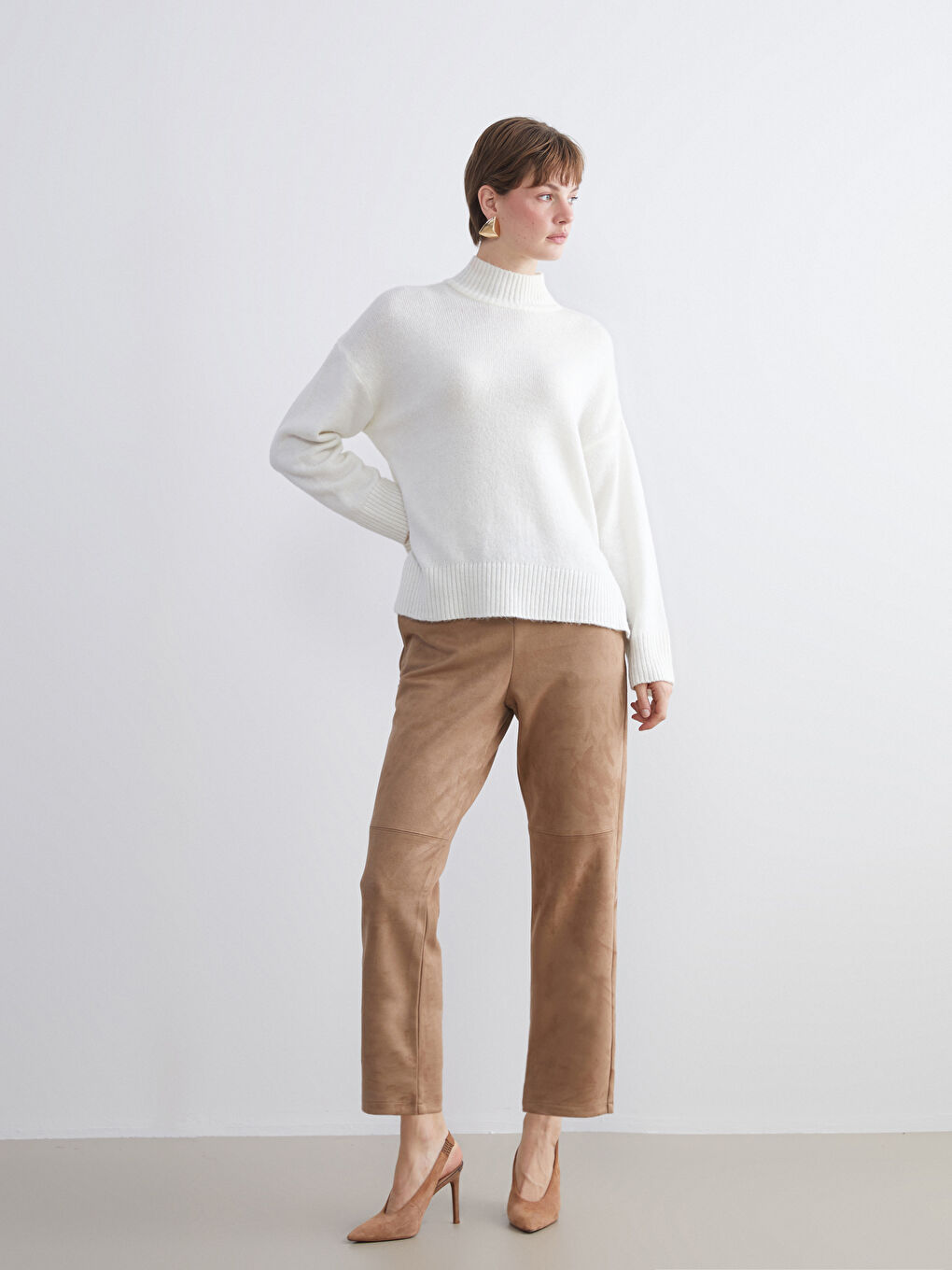 Женщины Коричневый Брюки