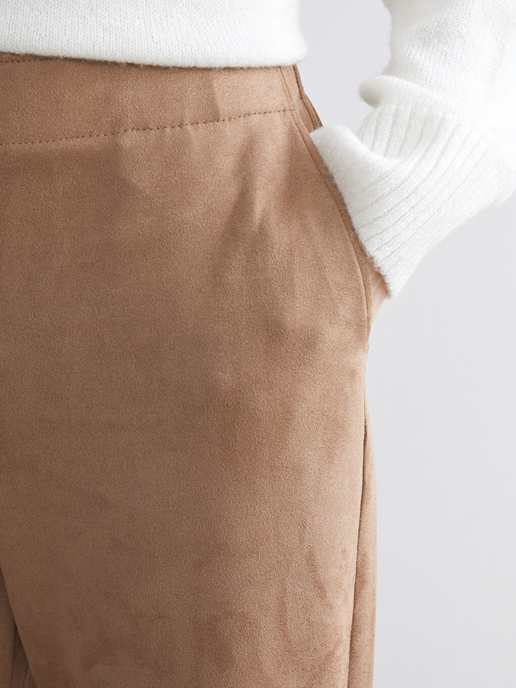 Женщины Коричневый Брюки-2