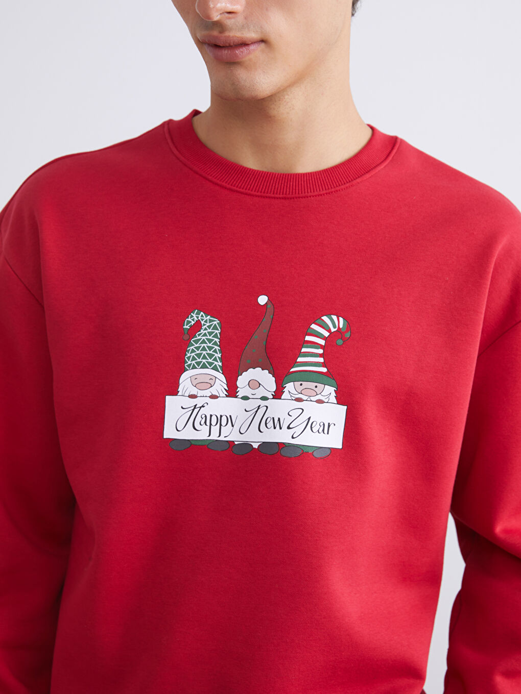 Свитшот с круглым вырезом и длинным рукавом на новогоднюю тематику для мужчин-2