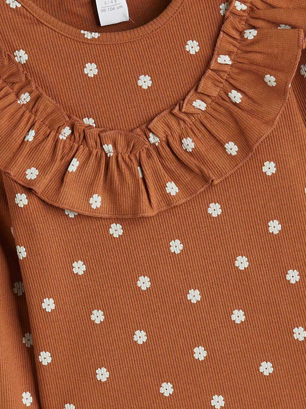 Kahverengi Bisiklet Yaka Baskılı Kız Çocuk Sweatshirt ve Tayt 2'li-2