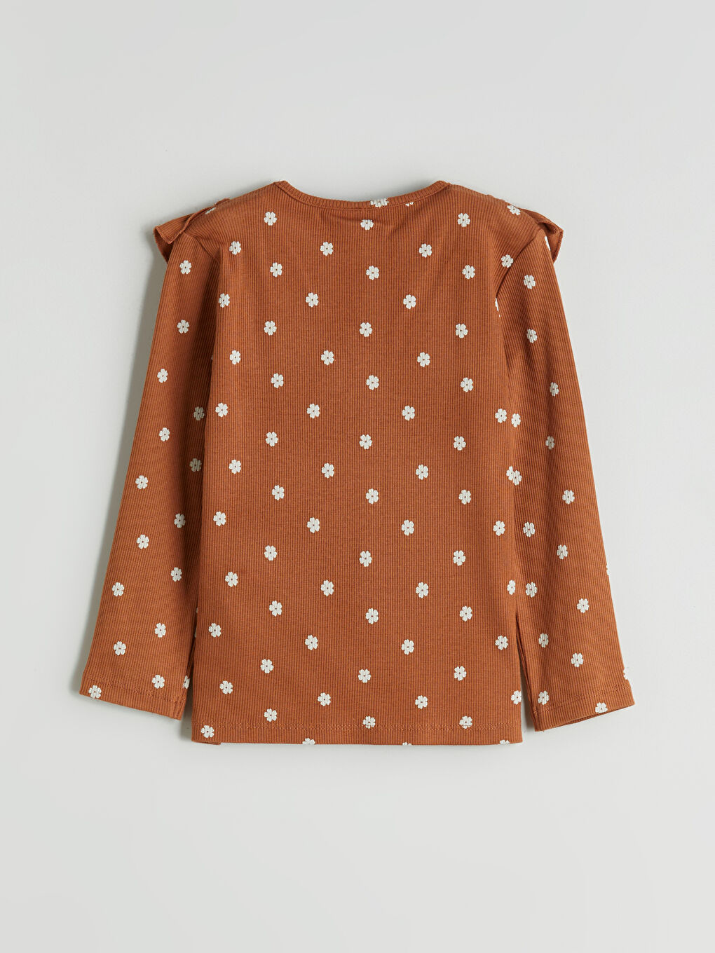 Kahverengi Bisiklet Yaka Baskılı Kız Çocuk Sweatshirt ve Tayt 2'li-3