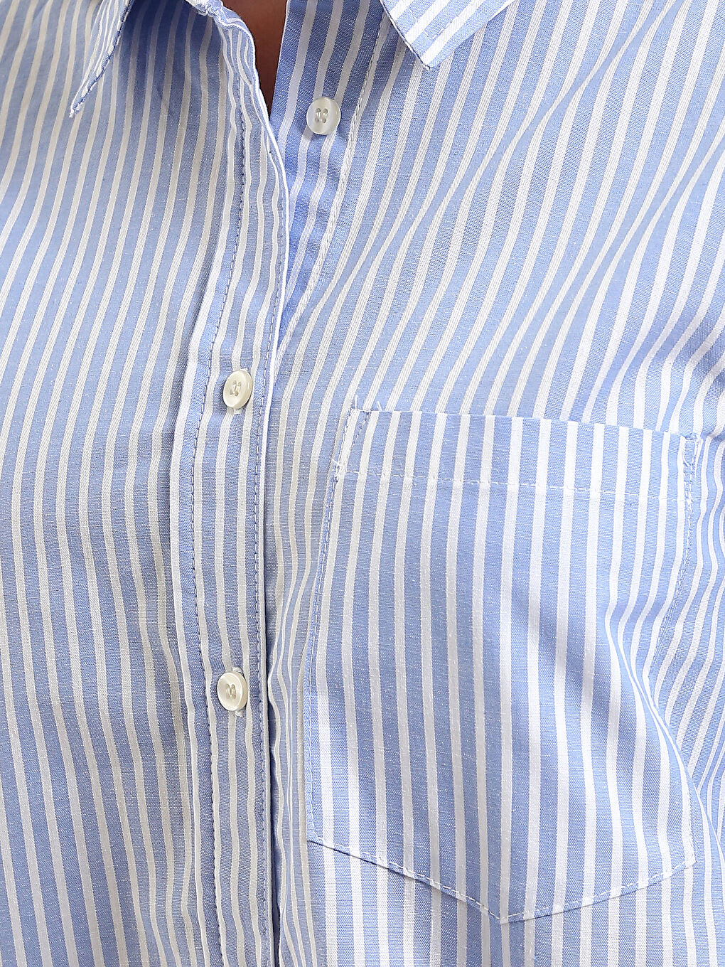 Lacivert Loose Fit Kadın Gömlek-2