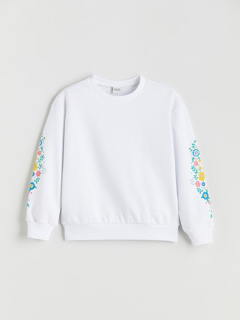 LCW ECO Crew Neck Floral Girls' Sweatshirt -W5IN04Z4-ZUY