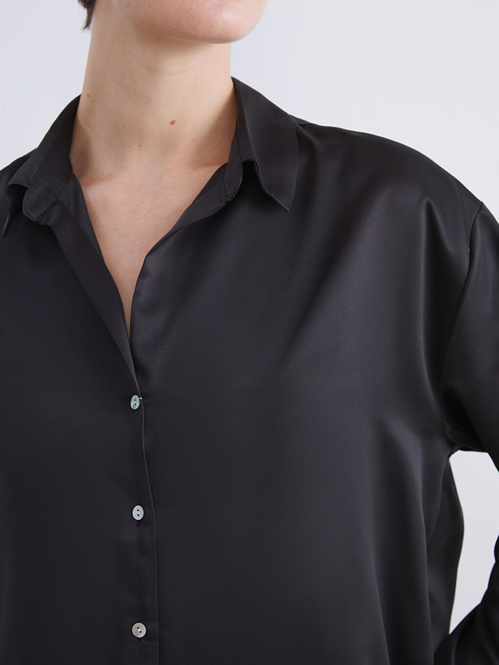 Әйелдерге арналған сатин оверсайз жейде-2