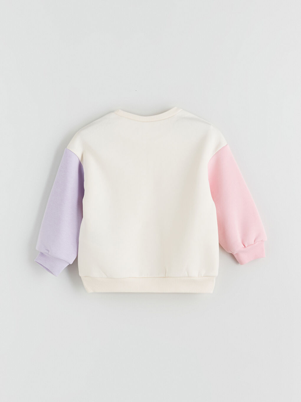 Ekru Bisiklet Yaka Kız Çocuk Sweatshirt-2