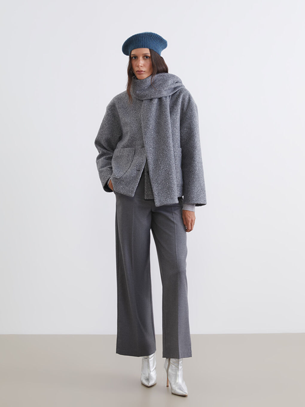 Petrol Basic Kadın Ressam Şapka-1