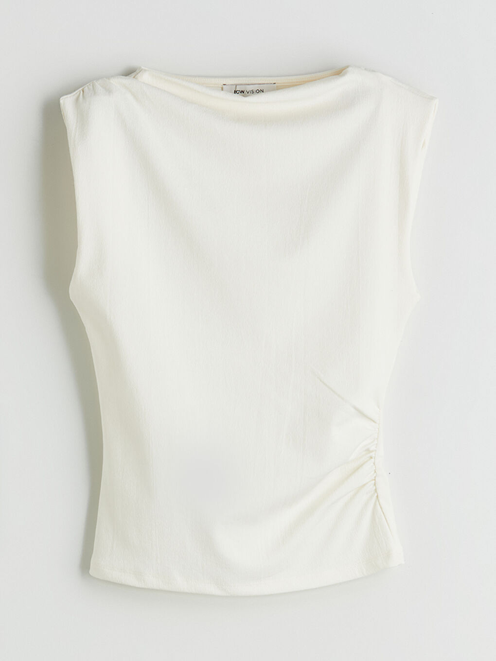 Draped Neck Ruched Blouse-4