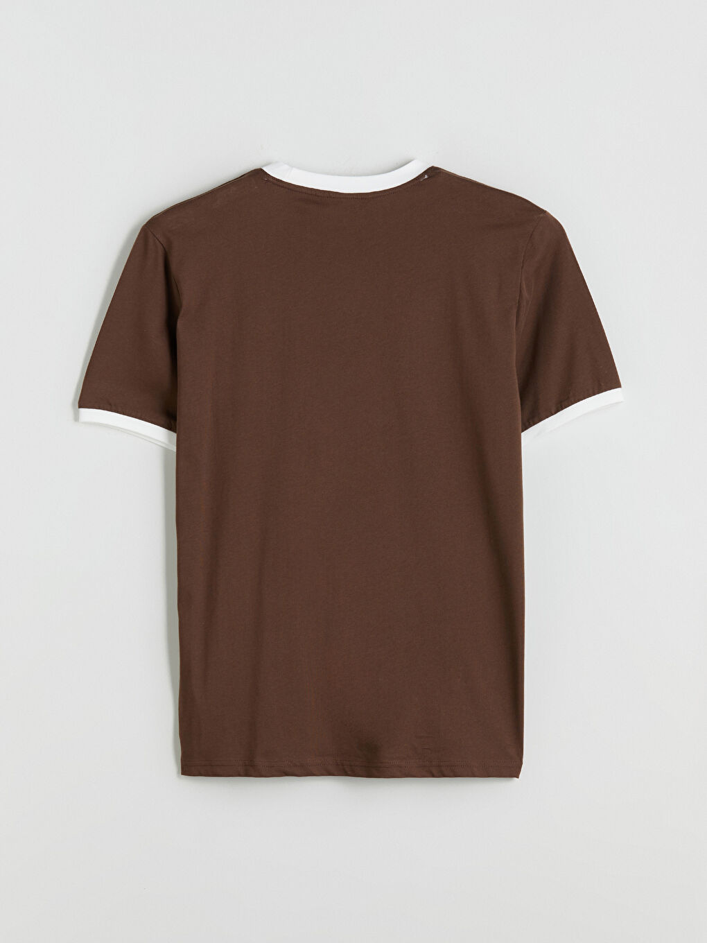 Kahverengi Bisiklet Yaka Penye Erkek Tişört-5