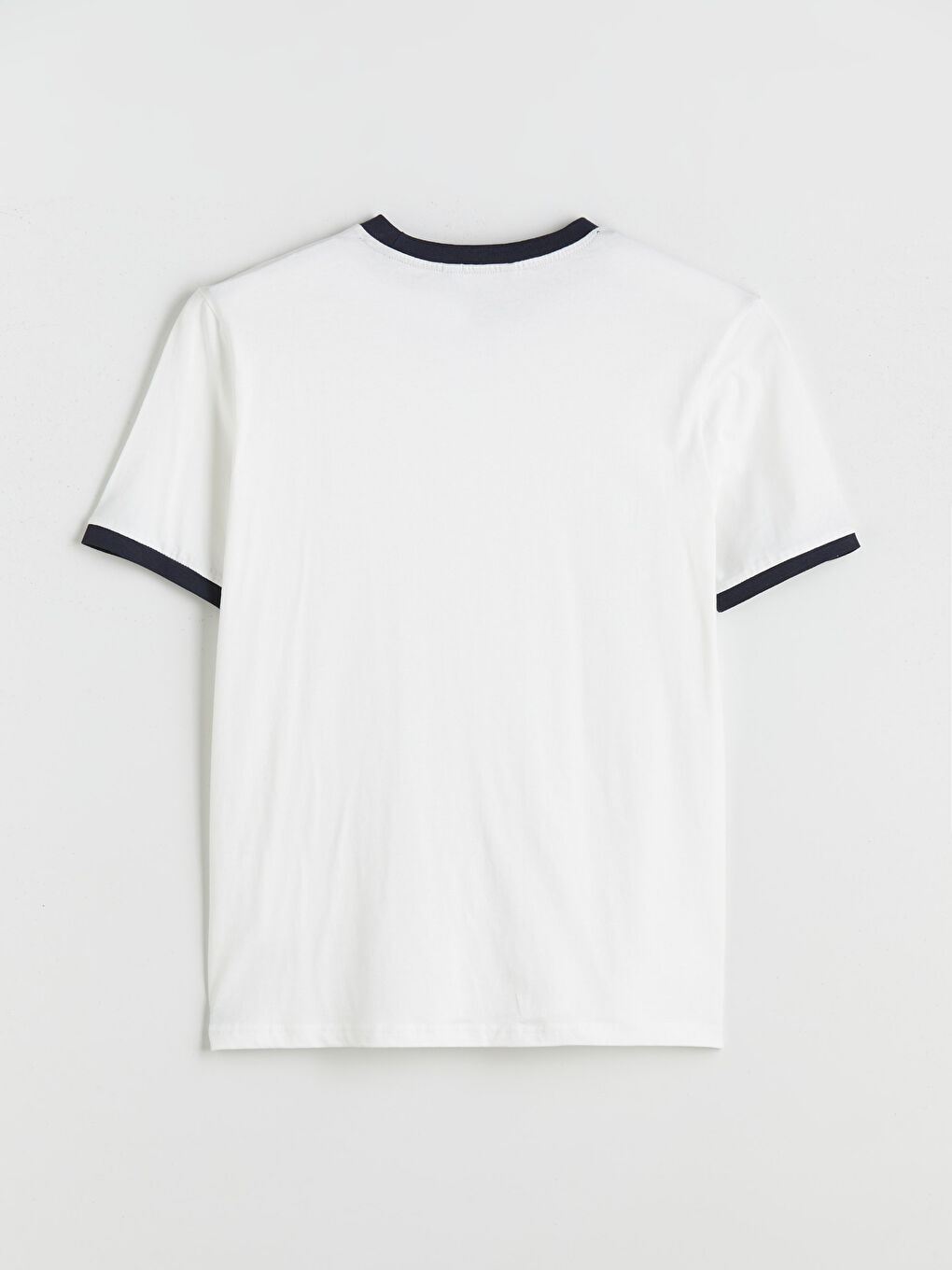 Ekru Bisiklet Yaka Penye Erkek Tişört-5