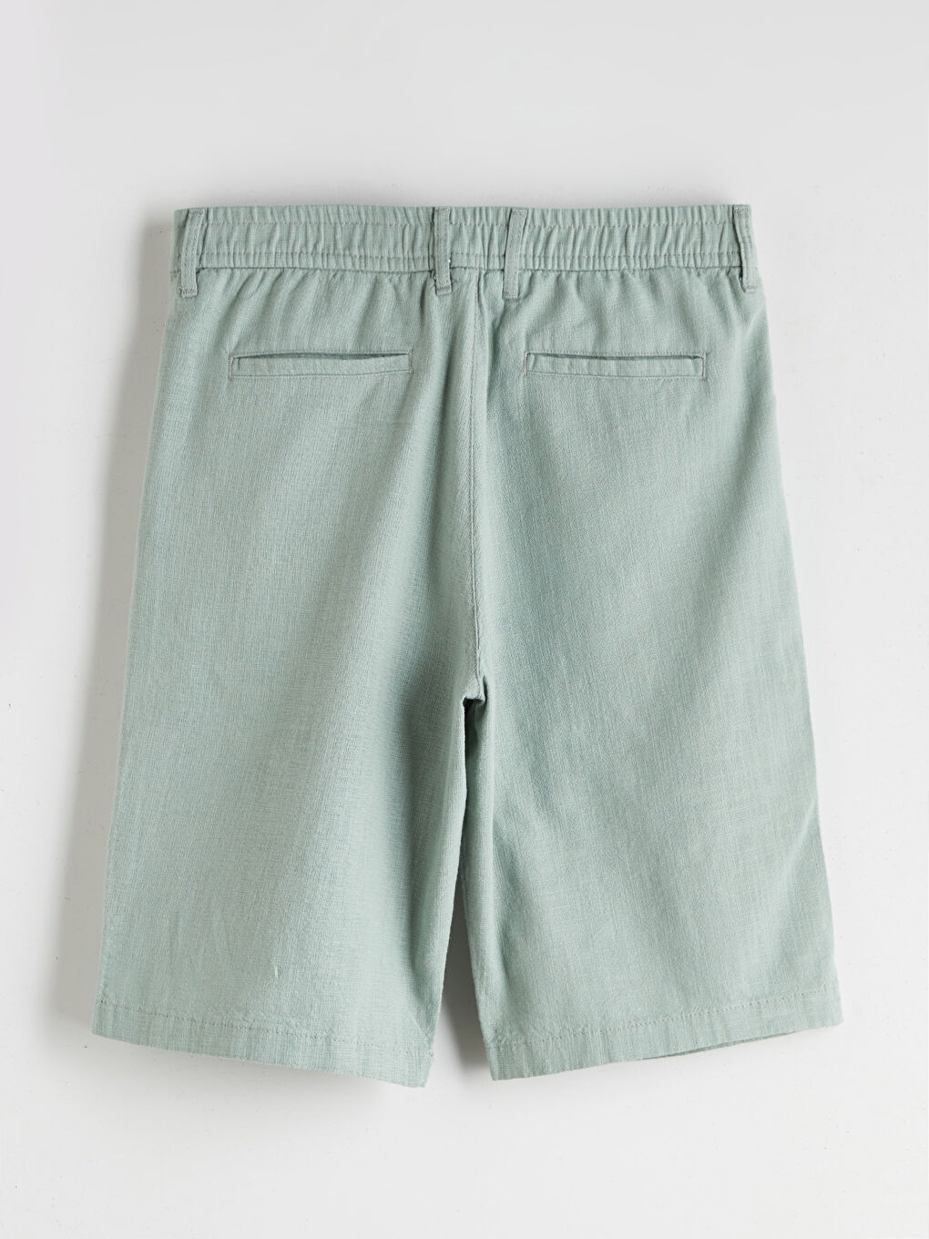 Yeşil Standart Kalıp Armürlü Erkek Şort-5