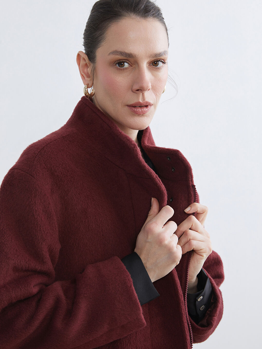 Funnel Neck Women's Cachet Overcoat