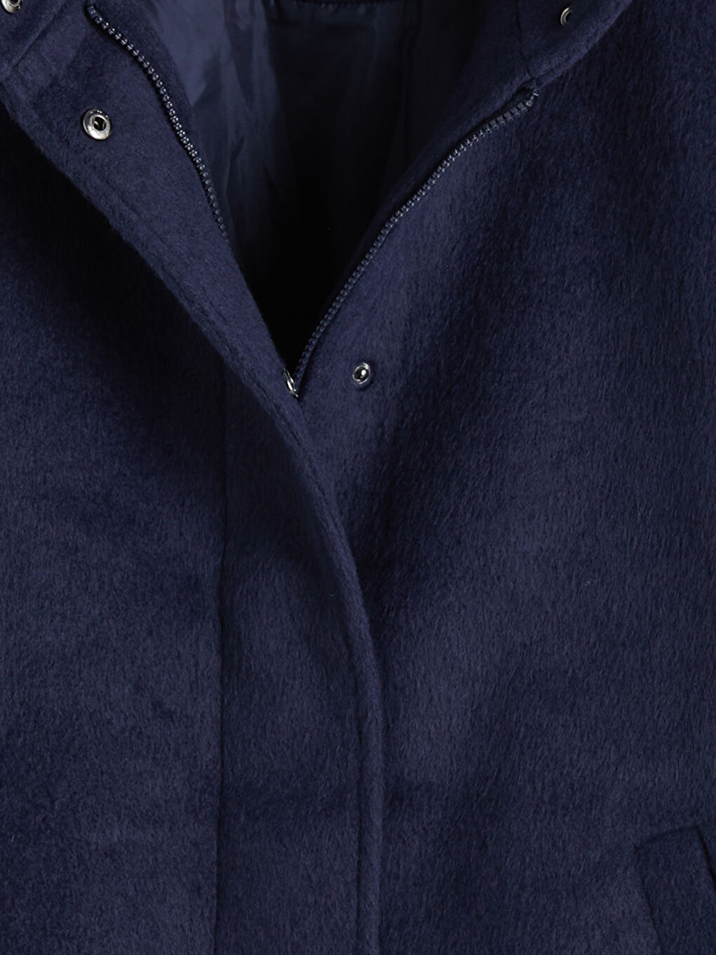 Женщины Синий Пальто из смеси шерсти-6