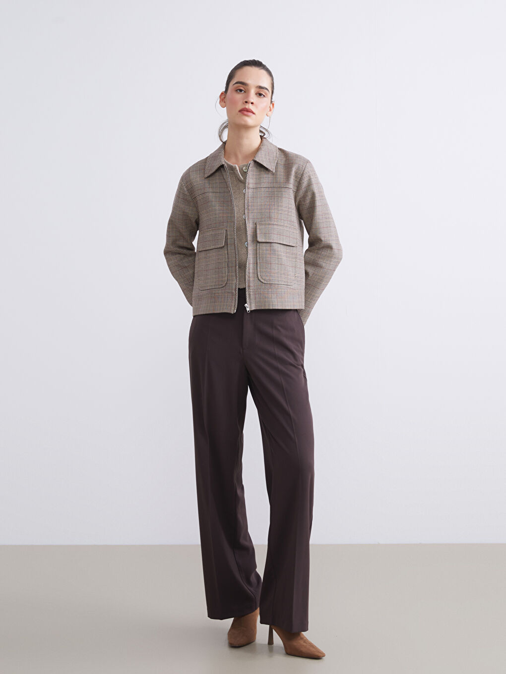 Әйелдерге арналған жағалы мойын торлы пиджак-1