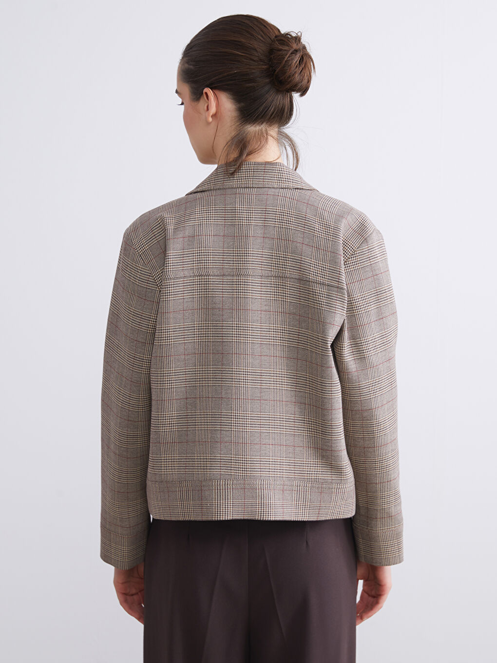 Әйелдерге арналған жағалы мойын торлы пиджак-4