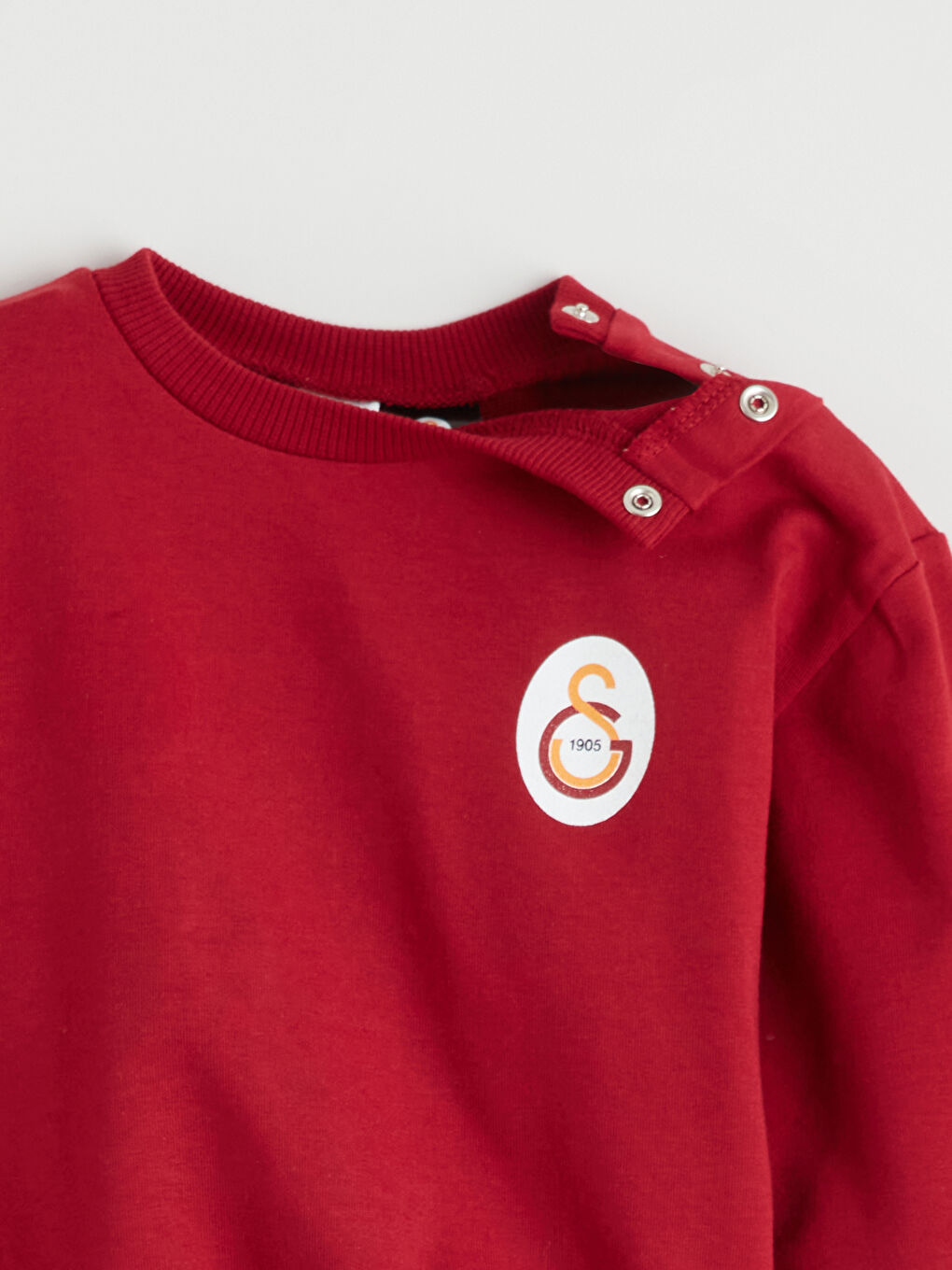 Kırmızı Bisiklet Yaka Galatasaray Baskılı Erkek Bebek Sweatshirt-2