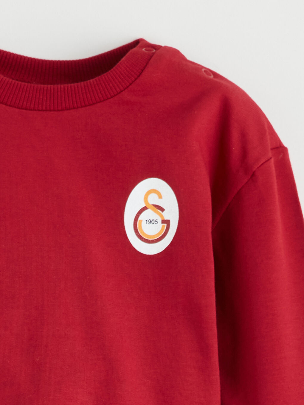 Kırmızı Bisiklet Yaka Galatasaray Baskılı Erkek Bebek Sweatshirt-3