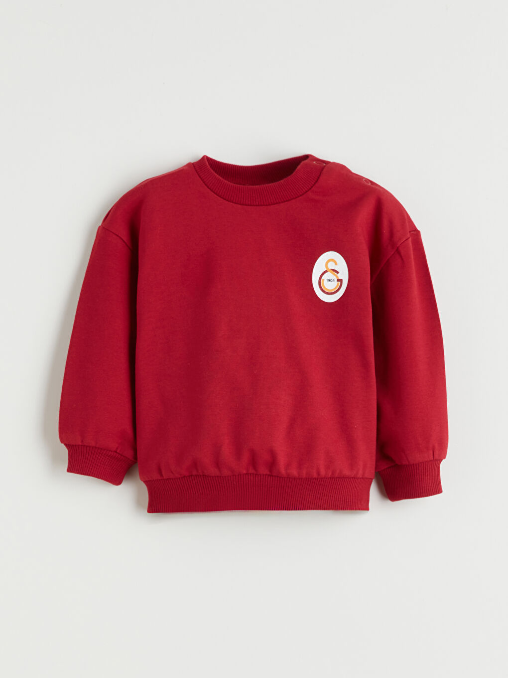 Kırmızı Bisiklet Yaka Galatasaray Baskılı Erkek Bebek Sweatshirt ve Eşofman Alt 2'li Takım-1