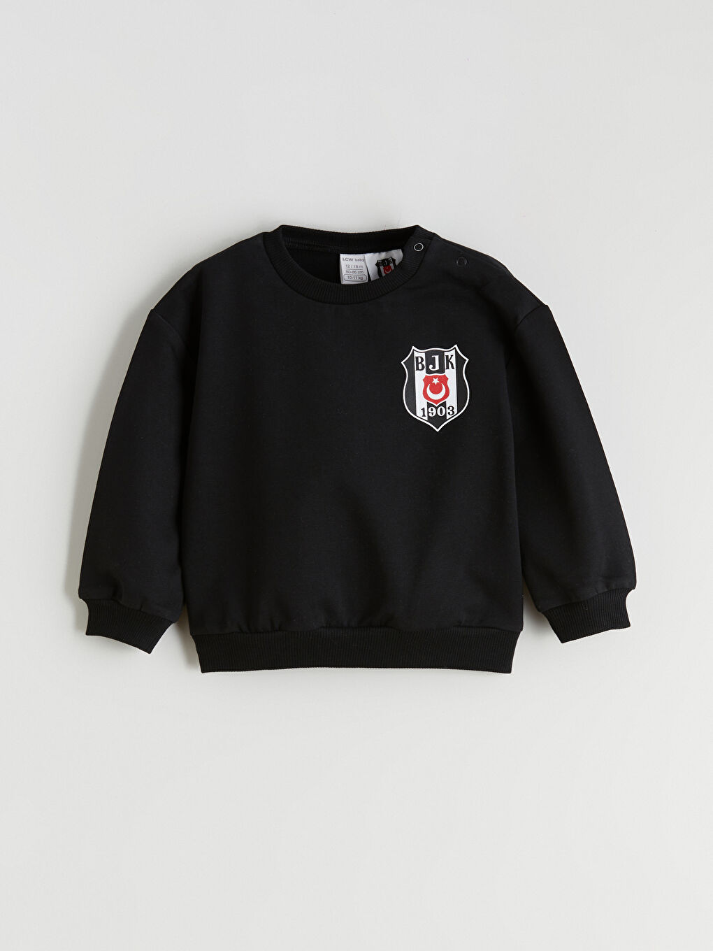 Siyah Bisiklet Yaka Beşiktaş Baskılı Erkek Bebek Eşofman Takım-2