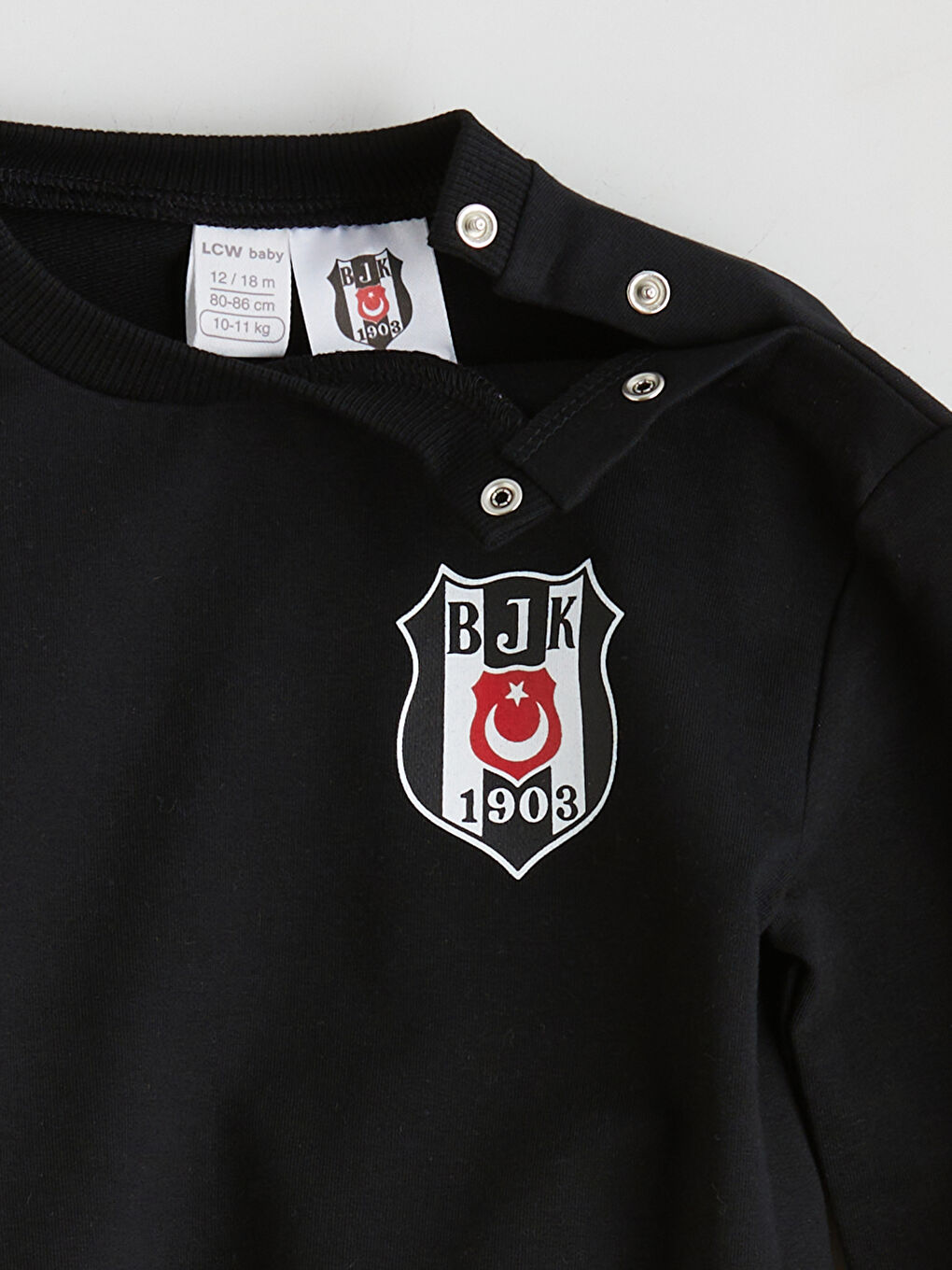Siyah Bisiklet Yaka Beşiktaş Baskılı Erkek Bebek Eşofman Takım-3