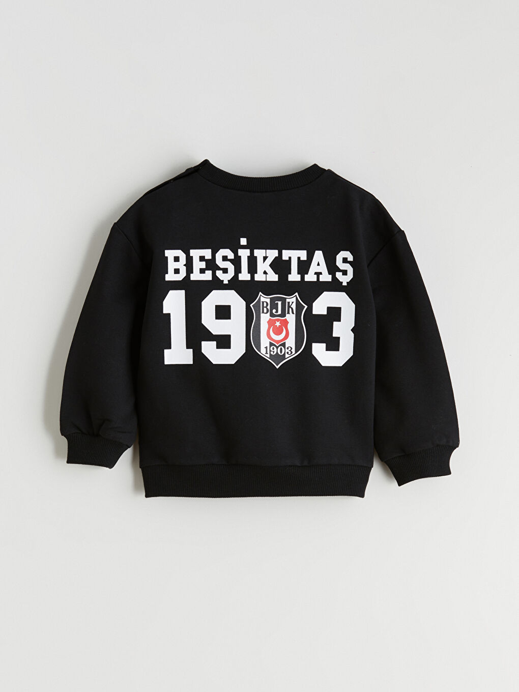 Siyah Bisiklet Yaka Beşiktaş Baskılı Erkek Bebek Eşofman Takım-4