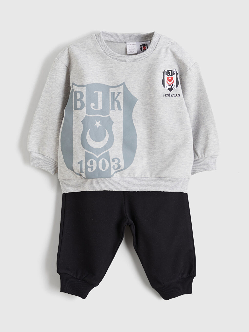 Beyaz Beşiktaş Baskılı Erkek Çocuk Sweatshirt ve Eşofman Alt 2'li