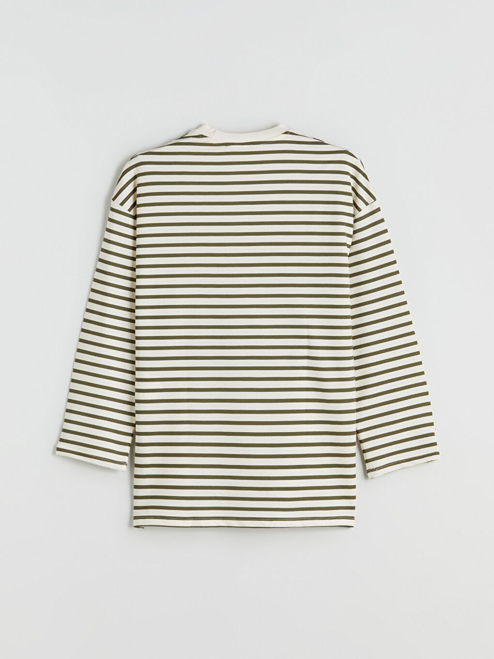 LCW Modest Crew Neck Striped Women's Sweatshirt Tunic -W5IO19Z8-LGE