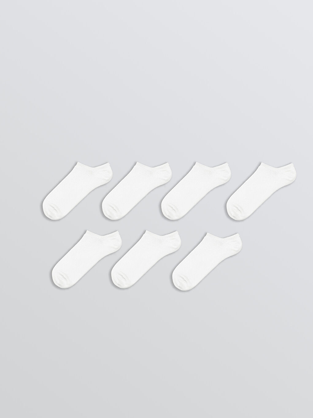 Beyaz Erkek Sneaker Çorap 7'li